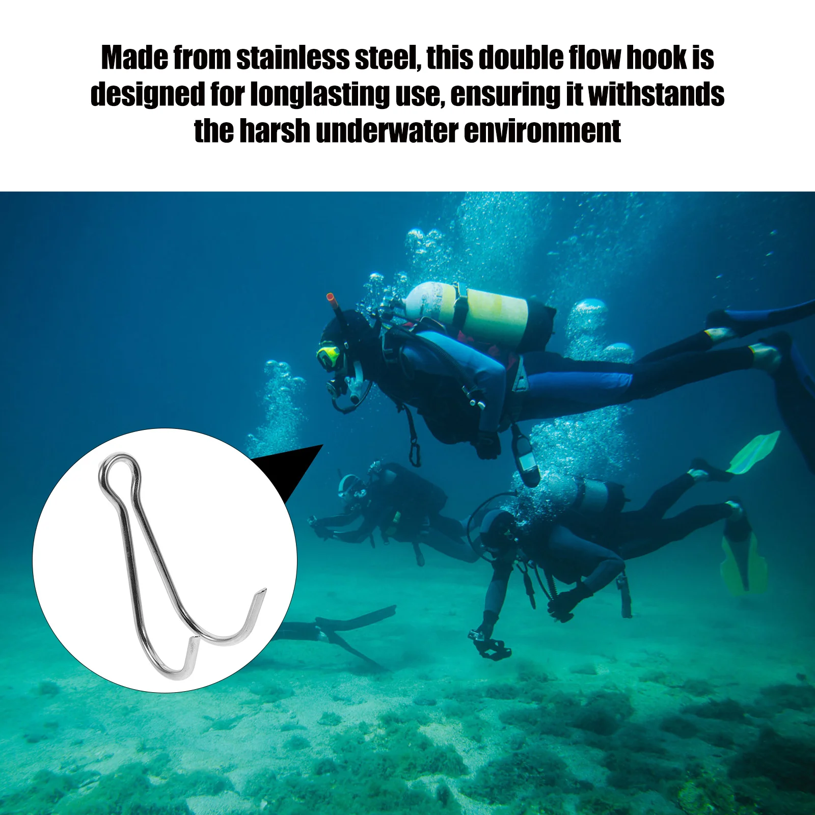 Hook Stainless Steel Scuba Diving Accessory Portable Reef Hook for Strong Currents Reliable Diving Equipment
