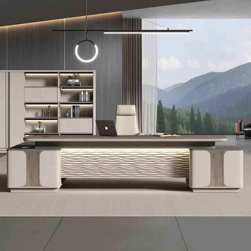 Boss table simple modern light luxury desk office furniture president office desk and chair combination