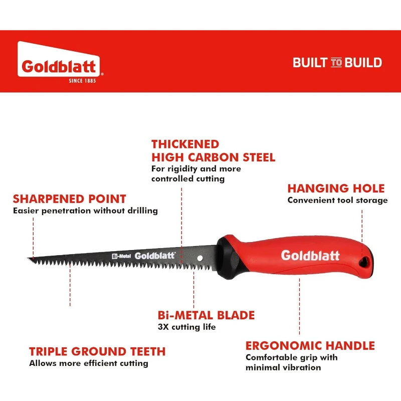 GOLDBLATT G20556 6-in Heavy-Duty Drywall Jab Saw  Hand Tools Logging and Cutting