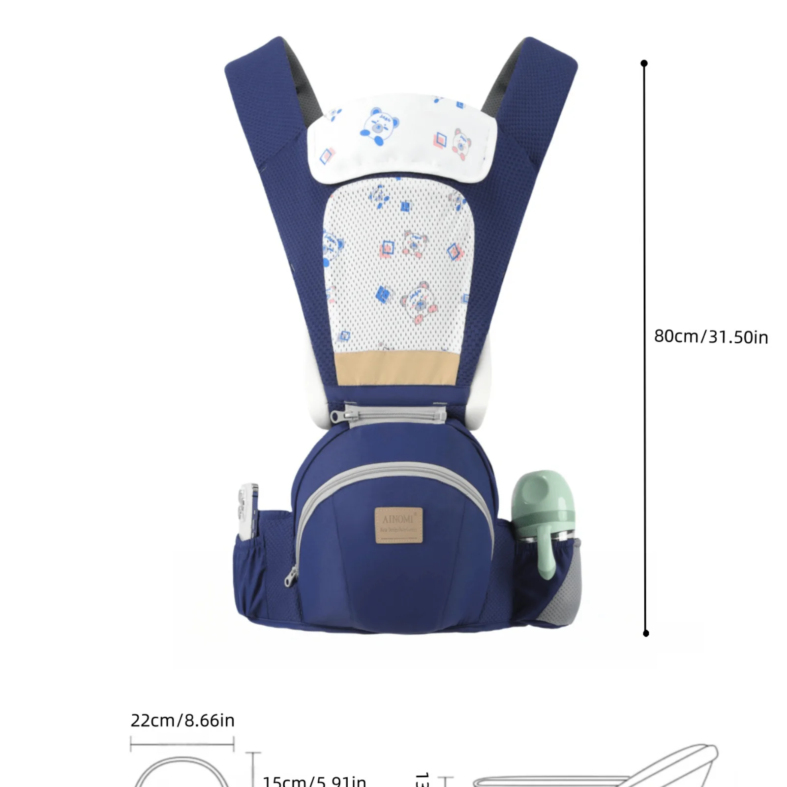 Spring breathable maternal and infant travel carrier, infant carrier, essential for mother and infant travel, breathable mesh ma