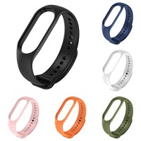 6 Color Silicone Replacement Strap For Mi Bands 7/6/5 Universal Bracelet Straps Black Blue Orange Pink Green Optional Waterproof
