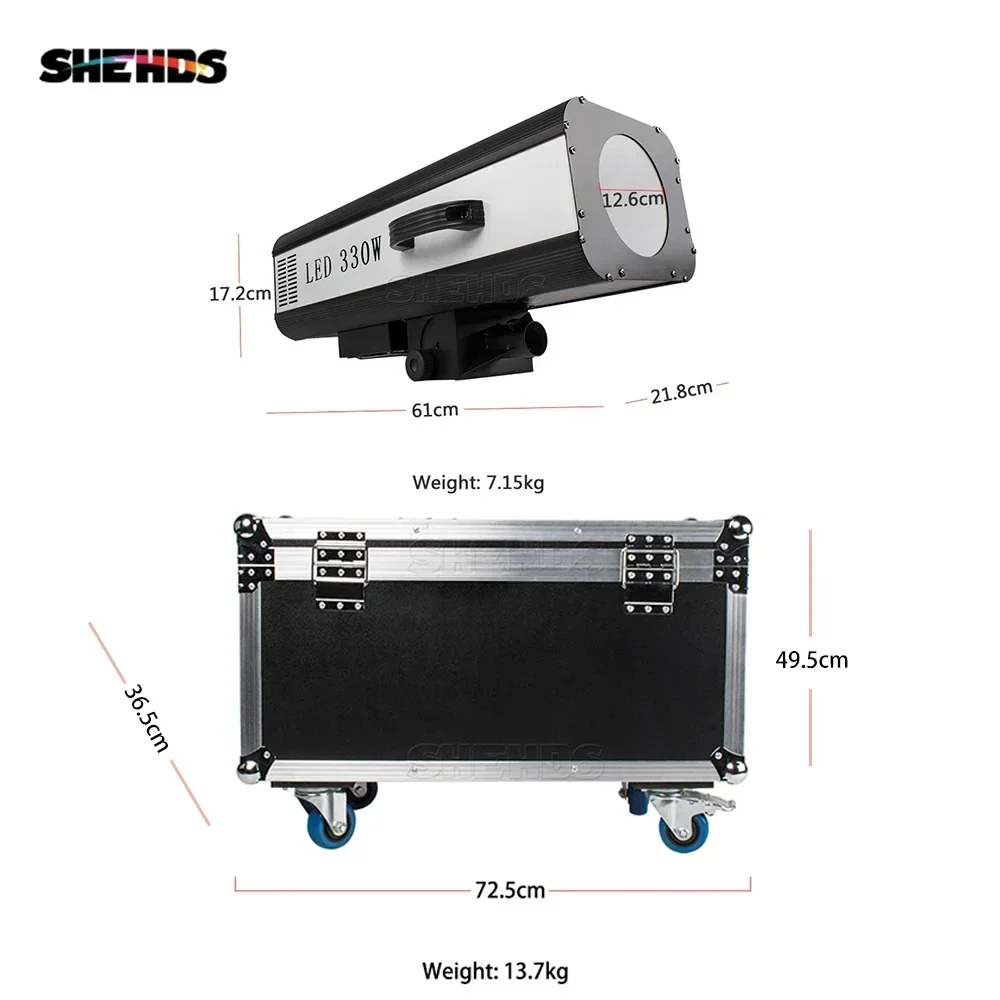 SHEHDS 330W LED Follow Spot Light With Flight Case Multicolor Follow Tracker For Wedding Theater DJ Party Supplementary Light