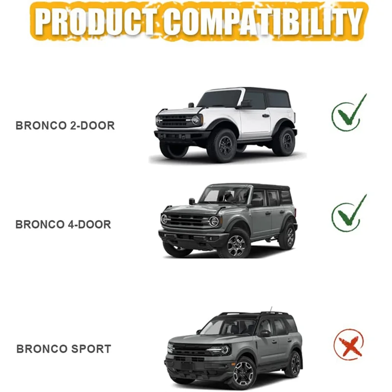 -AT52 غطاء محرك السيارة منحرف غطاء محرك السيارة لسيارة فورد برونكو 2021 2022 2023 ملحقات غطاء محرك السيارة درع حماية علة منحرف - أسود #4