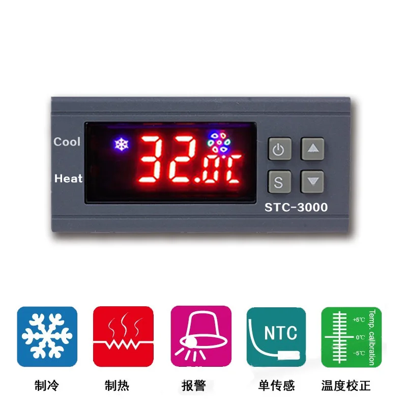 STC-3000 Digital Temperature Controller Thermostat Thermoregulator Temperature Sensor Relay Heating Cooling Incubator STC3000