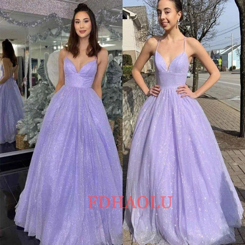 FDHAOLU Sexy Spaghetti Straps Prom Dresses Robe De Soiree Femme Vestidos Elegantes Para Mujer A-line Floor Length RU166