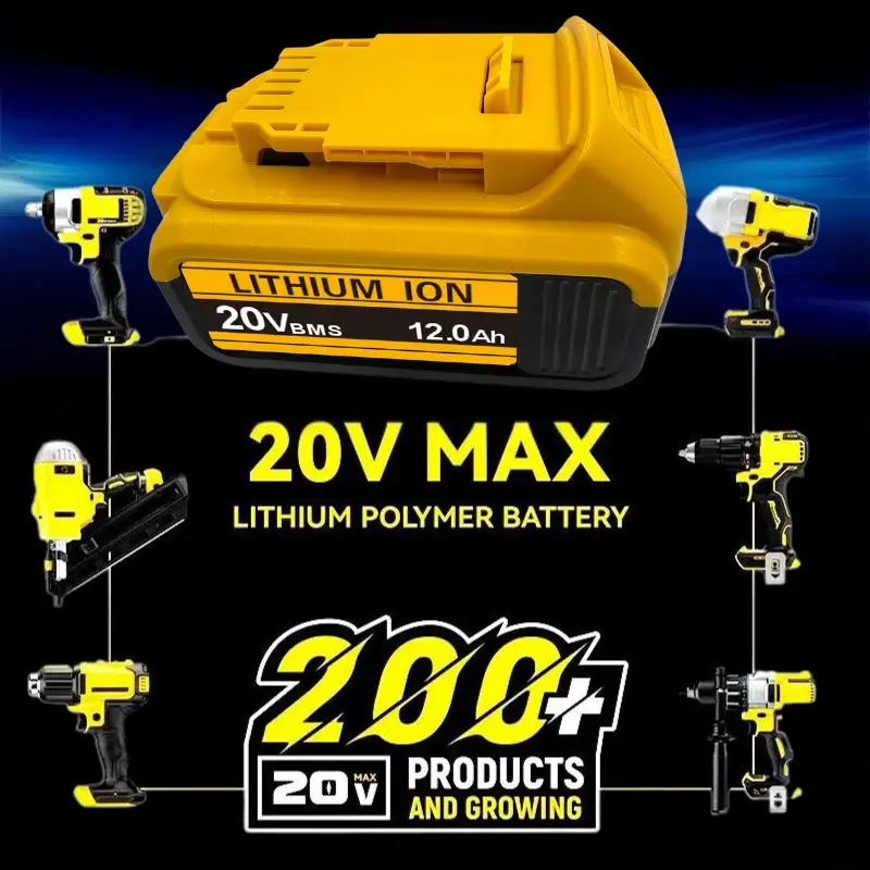 لبطارية ديوالت 20 فولت/60 فولت 6000 مللي أمبير في الساعة، لبطارية ديوالت 18 فولت، بطارية أدوات كهربائية DCB200 DCB205 DCB206 DCB209، لشاحن ديوالت 20 فولت #2