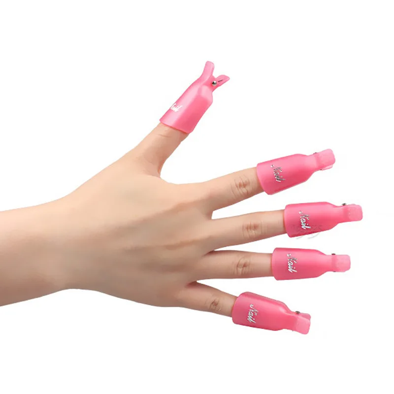 10 Pcs/Bag Colorful Acrylic Nail Art Soak Off Cap Clips Nails Cleaning Manicure UV Gel Polish Soak off Wrap Tools For Finger image 6