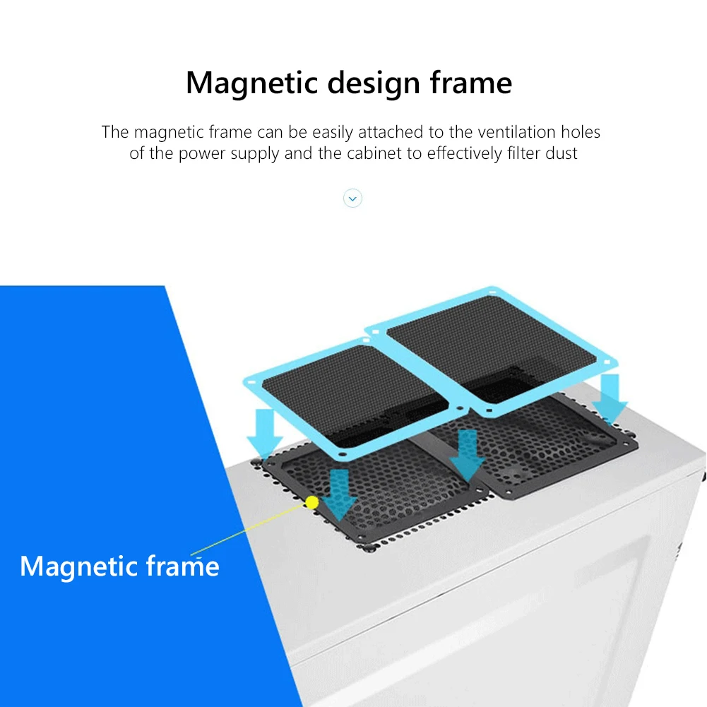 8-14cm Chassis Dust Filter Magnetic Frame Dustproof Mesh Cover Net Guard with Hole for PC Computer Case Cooling Fan Power Supply