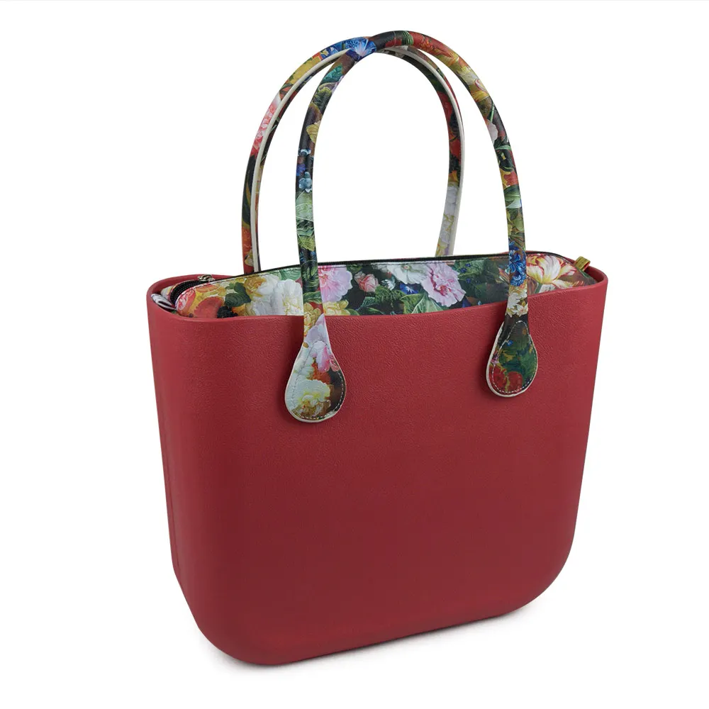 Obag-Mini organizador de cuero PU con estampado Floral clásico para mujer, forro con cremallera, bolsillo interior, inserto impermeable para bolso O, nuevo