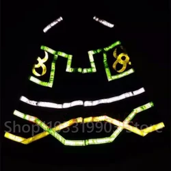 Phat Shuffle Pants Ghost Step Fluorescent Pants Luminous Bell-bottoms Pants Reflective Street Cool Dance Trousers 2024 New