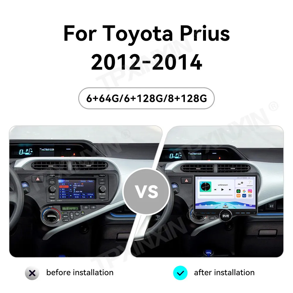 Car Accessories Radio For Toyota Prius 2012-2014 Android Auto GPS Navigation Multimedia Stereo Receiver Head Unit Offline Maps