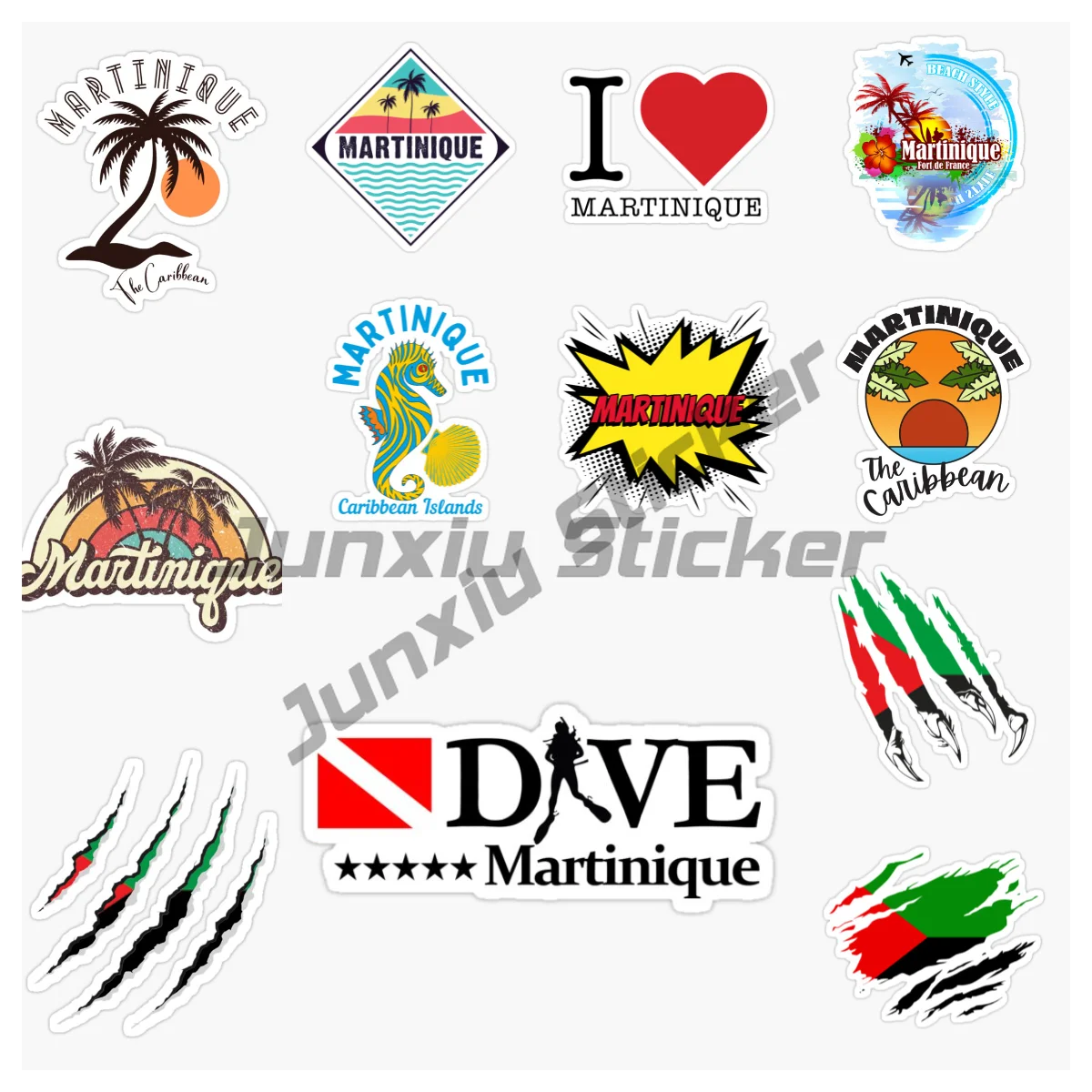 

MARTINIQUE Diving Car Sticker Camper Laptop Car Window Motorcycle Truck Bicycle Glass Decal Vinyl Self-adhesive Customizable