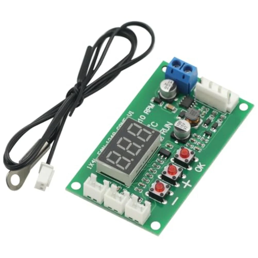 لوحدة التحكم في سرعة مروحة المحرك PWM DC1248V مع مسبار للمراوح الصناعية توفر وظائف دقيقة للتحكم في درجة الحرارة والسرعة