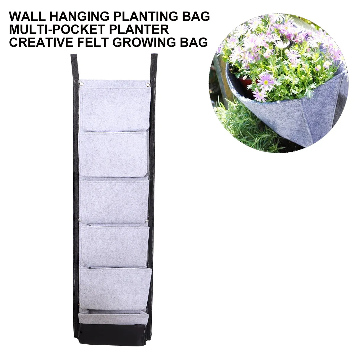 Large Multi-Pocket Wall Hanging Planting Bag Felt Growing Bag Vertical Garden Planter Suitable for Strawberries Vegetables