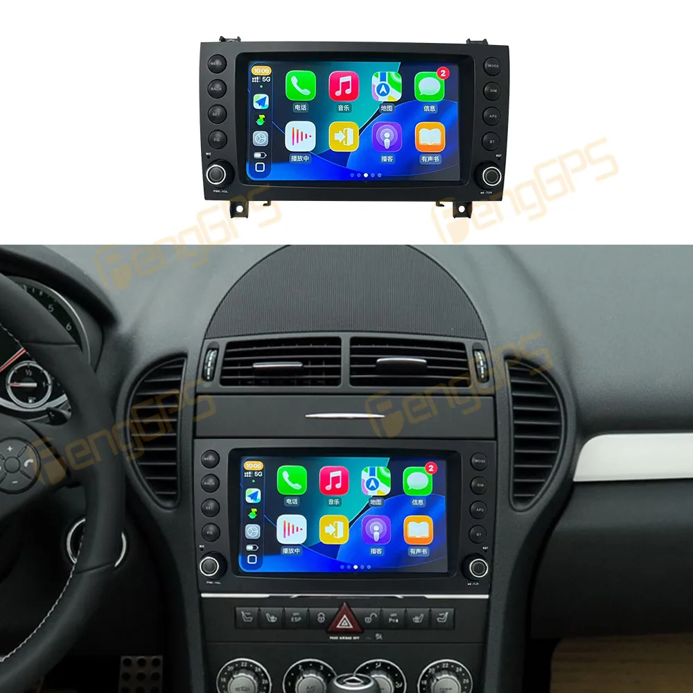 8 Inch Screen Android 14 Car Radio For Mercedes-Benz SLK 2004-2010 Carplay GPS Navigation Multimedia Player Navigation DSP