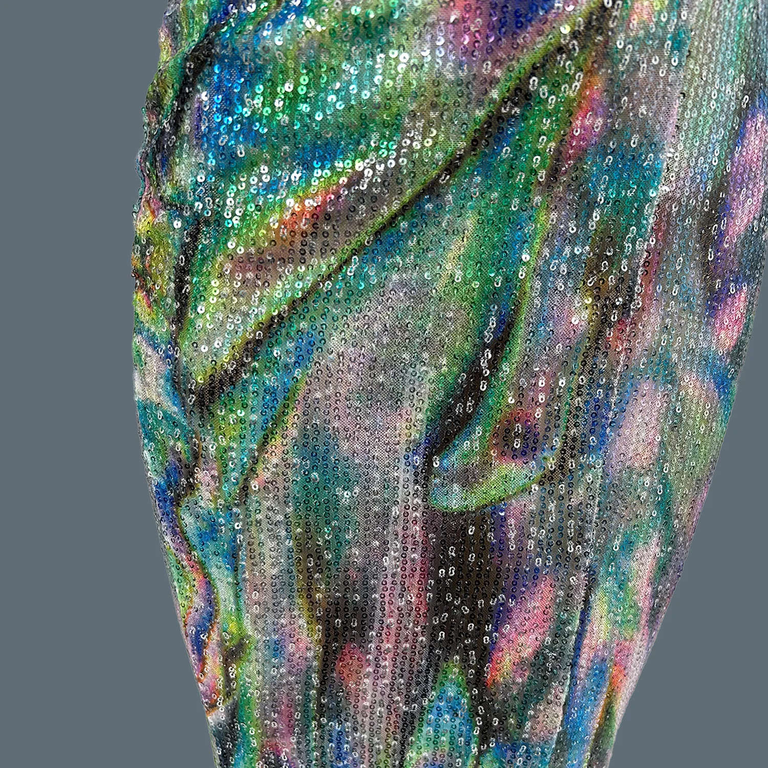 Colorful Tight Fitting Long Dress Suit Streamer Bar Theme Party Outfit Hot Women Rhinestone Sequins Spandex Event Dress Huancai