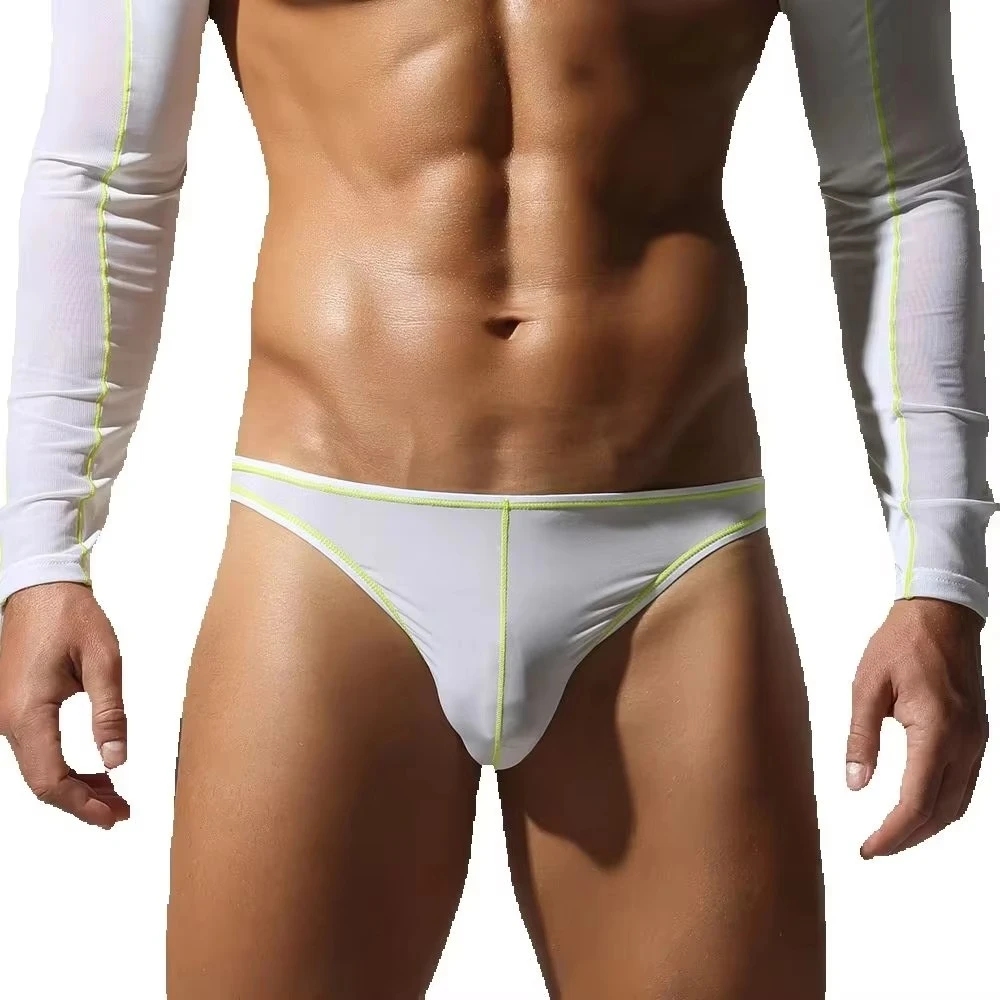 Men Solid Color Triangle Briefs Ultra‑Thin Quick Dry Elastic Male Underwear Source Factory Cross‑border Underpants