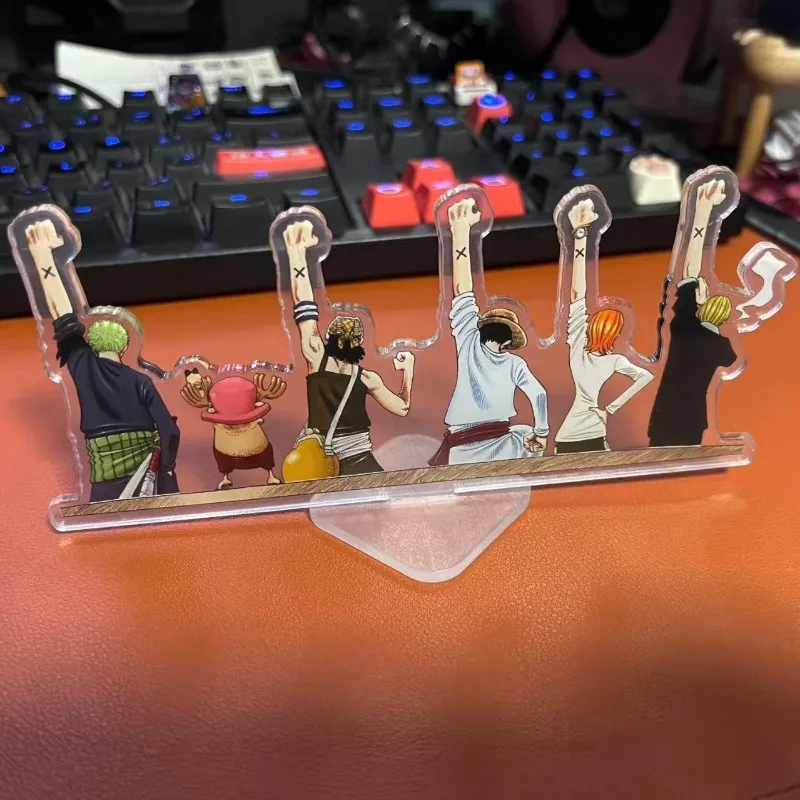 Anime Een Stuk Luffy Zoro Chopper Tweedimensionale Randapparatuur Cartoon Mini Tafelblad Auto Acryl Decoratie Stand Ornament Gift