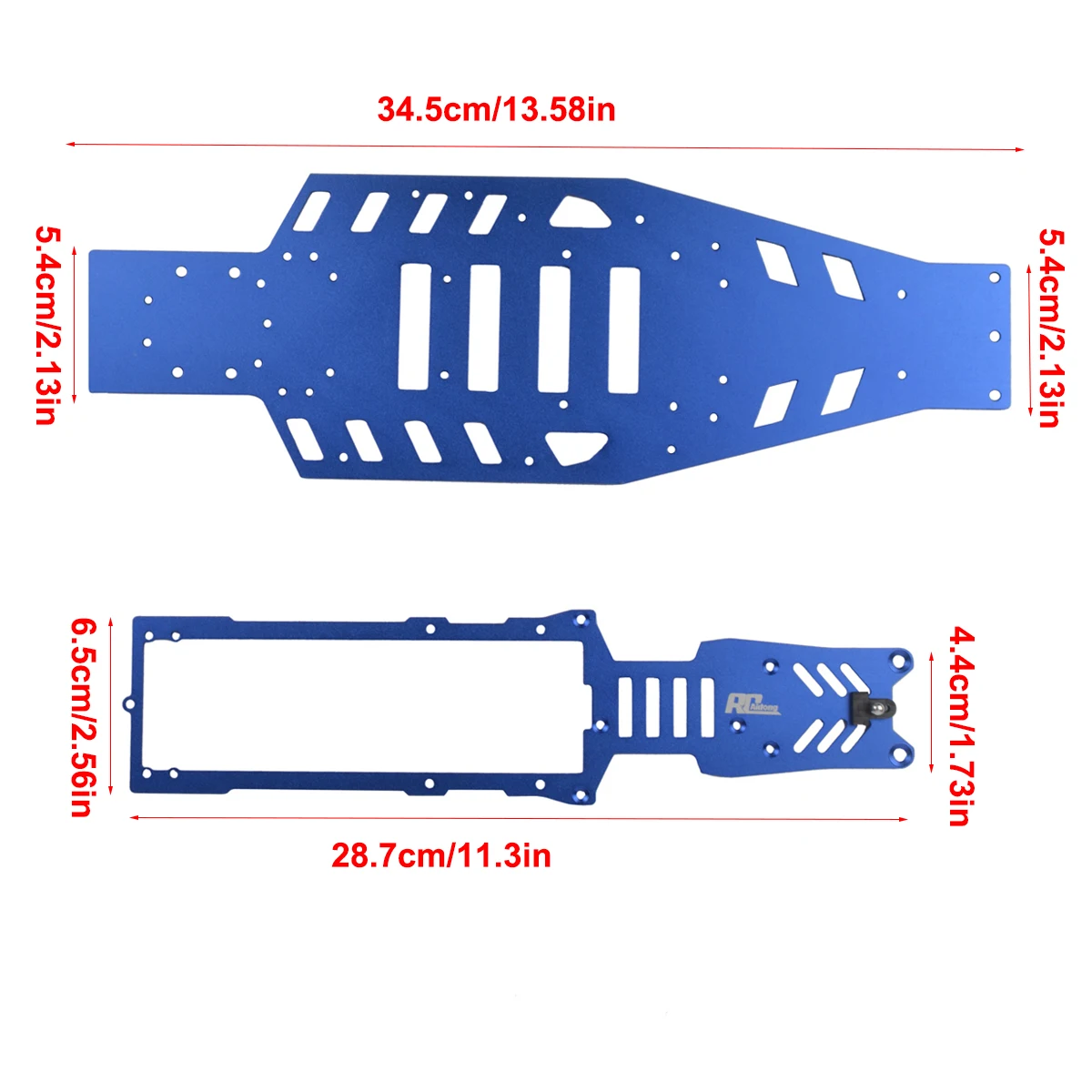 1/10 Traxxas 2wd Rustler VXL/Rustler/Bandit VXL/Bandit XL-5 용 알루미늄 변환 섀시 프레임 키트, 3728 3729 부품 교체