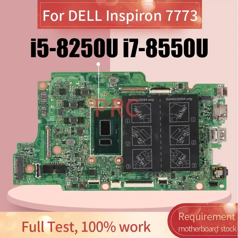

16888-1 For DELL Inspiron 17 7773 Notebook Mainboard Core i7-8550U i5-8250U 0WG7YK 0Y11G4 DDR4 Laptop Motherboard Tested