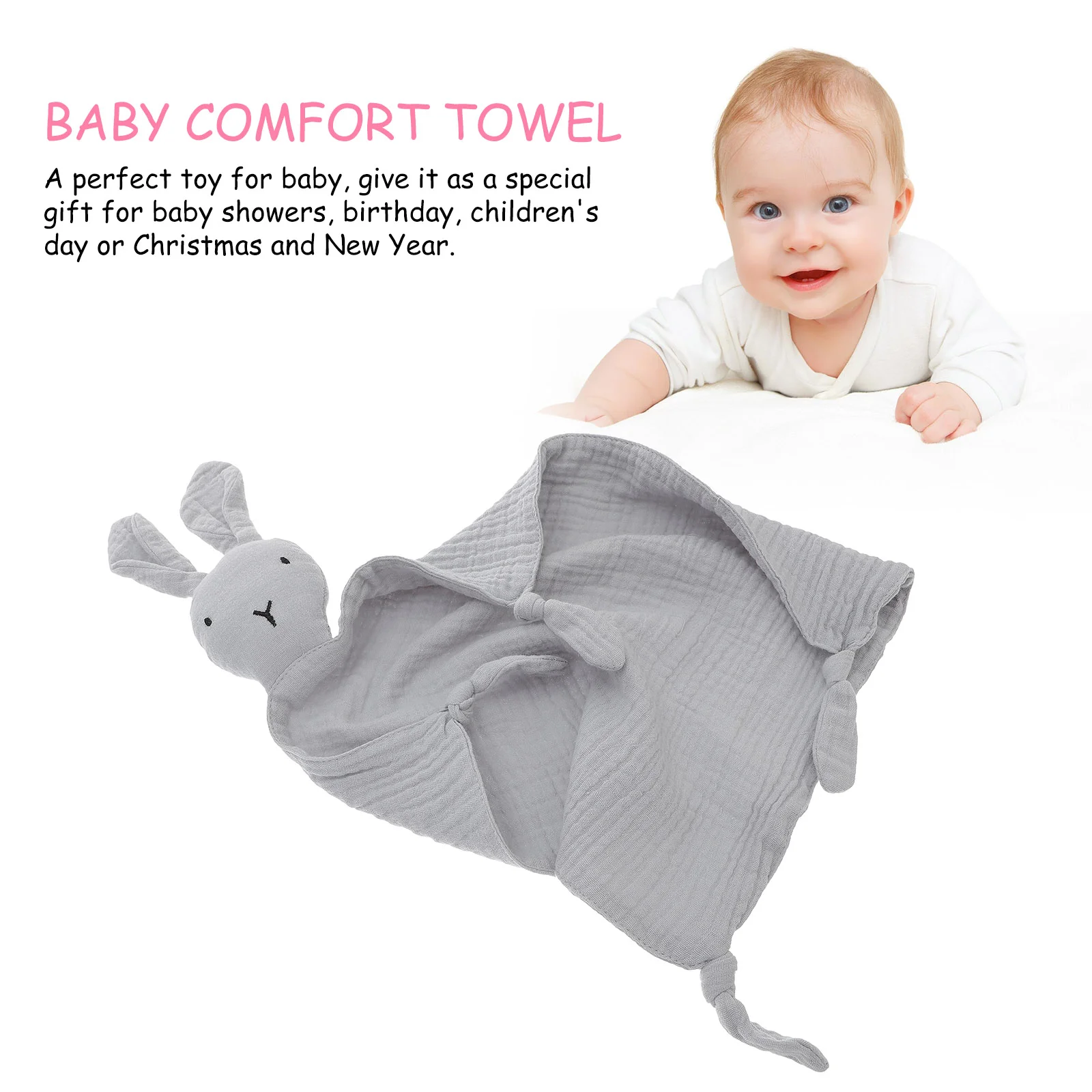 Pure Cotton Soothing Towel Security Blanket Newborn Baby Snuggle Toy Comforter