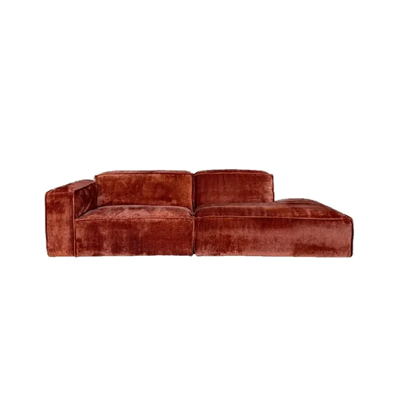 

French retro chenille tofu block concubine combination sofa small apartment living room cloud straight row multi-person sofa