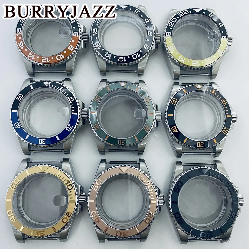 

BURRYJAZZ 40mm SUB GMT Case NH35 NH36 NH34 NH38 NH70 NH72 ETA2824 PT5000 Watch Case Sapphire Glass Ceramic Bezel