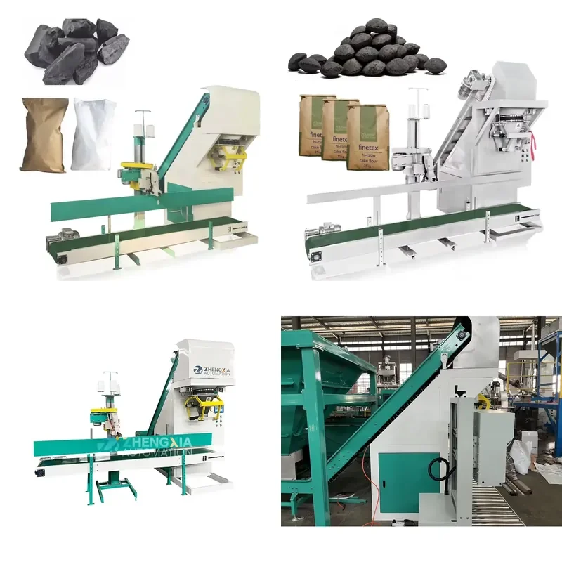 2026 CE Semi-automatic 5kg 10kg 25kg 50kg Charcoal Potato Garlic Lime Block Gravel Stone Weighing Filling Sealing Packaging