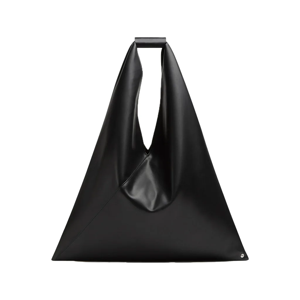 Women\'s Triangle Genuine Leather Simple Tote Garbage Pack Handbag Luxury Designer Brand Artistic Large Big Carrying Shoulder Bag