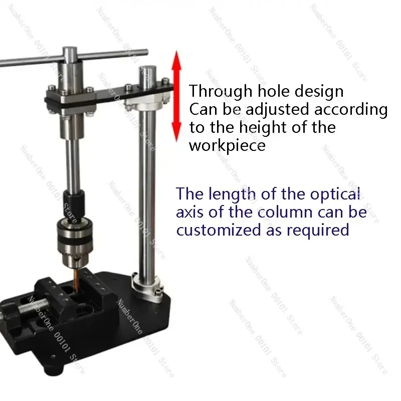Manual Vertical Tapping Machine 1.5-10mm, Adjustable Tap Wrench Extended Ratchet Rocking Arm for Desktop Threading