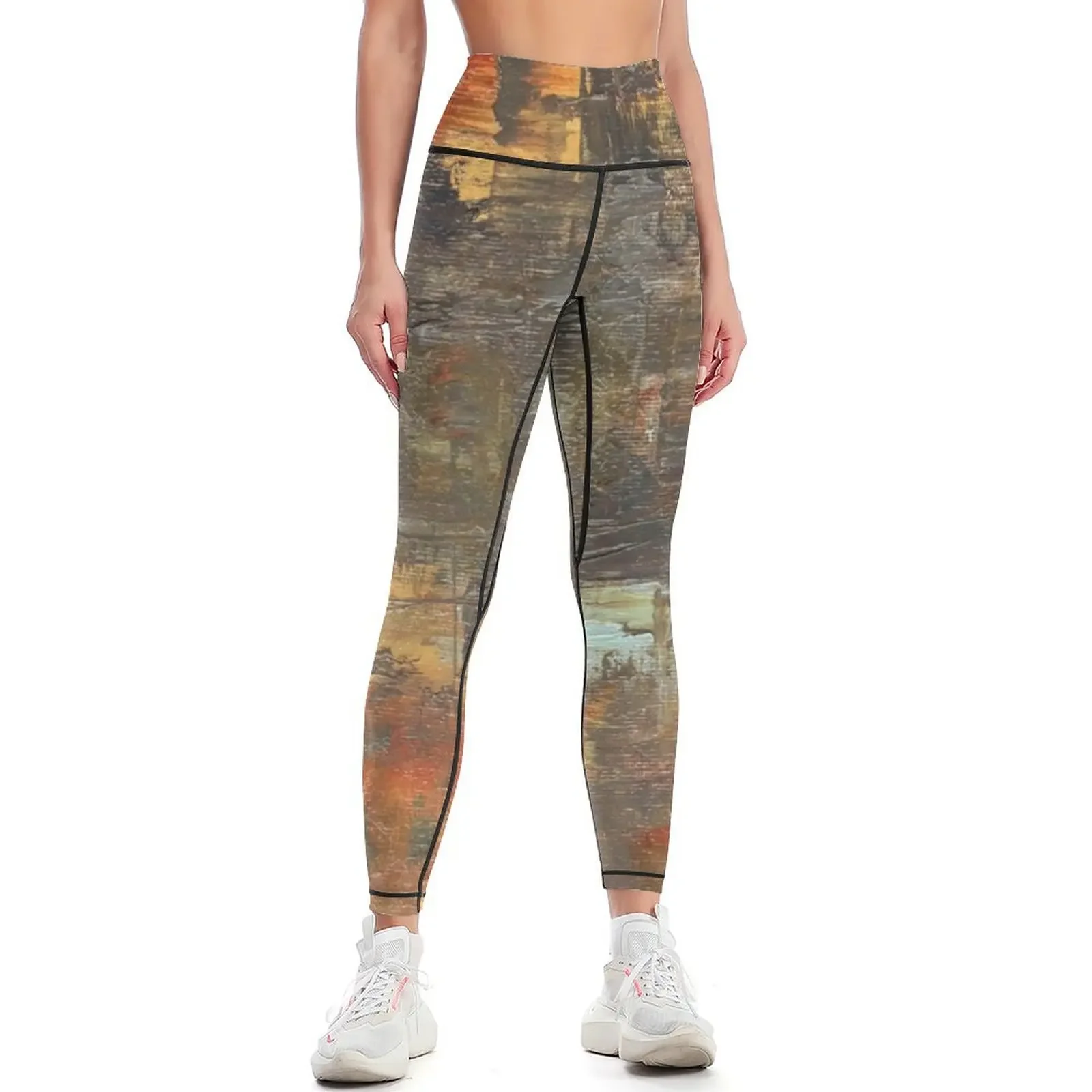 Orange Scape Leggings gym womans harem pants sports woman gym for physical Womens Leggings
