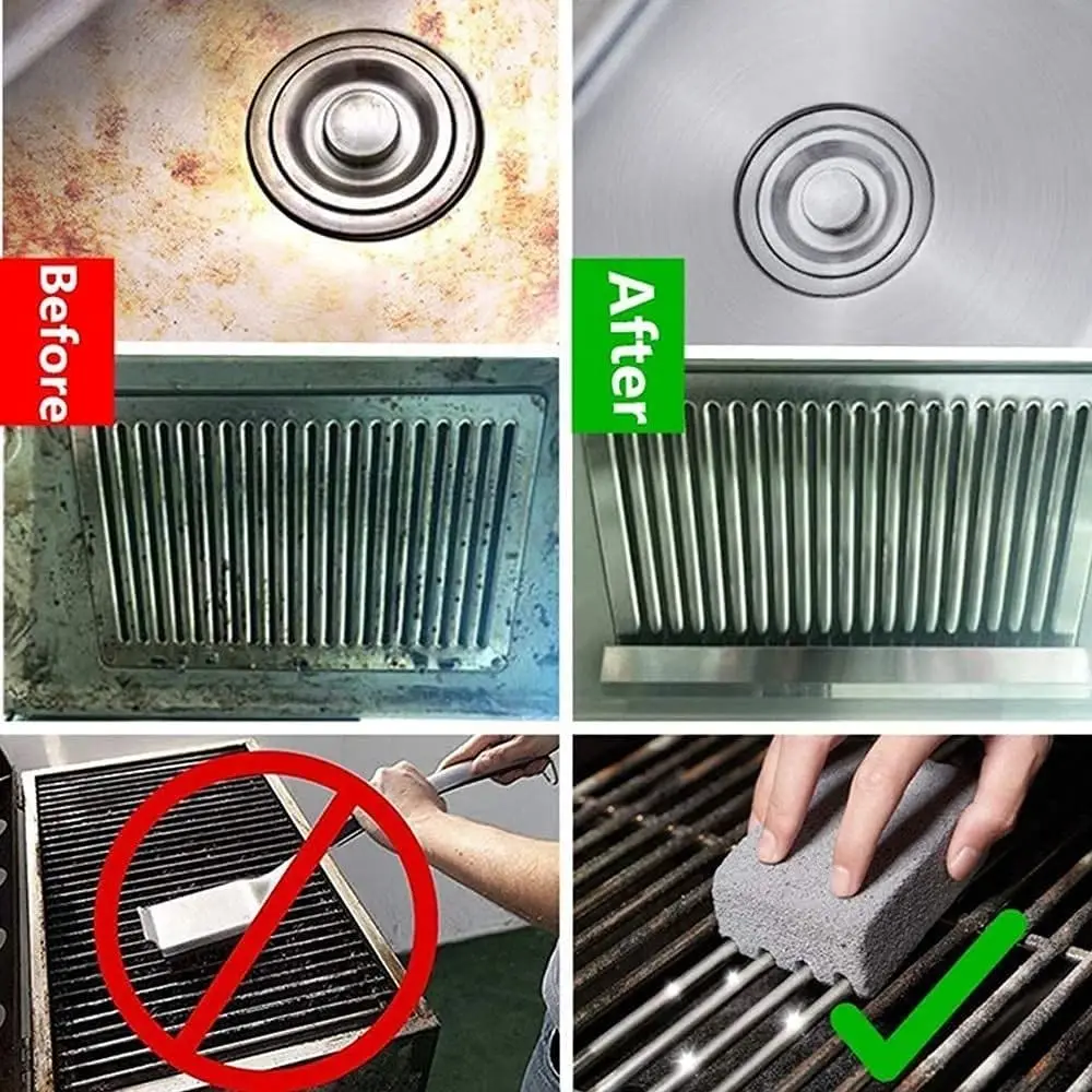 Pumice Brick BBQ Grill Cleaning Brick Temperature Resistance Cleaning Brush Grill Cleaning Block Foamed Glass Efficient