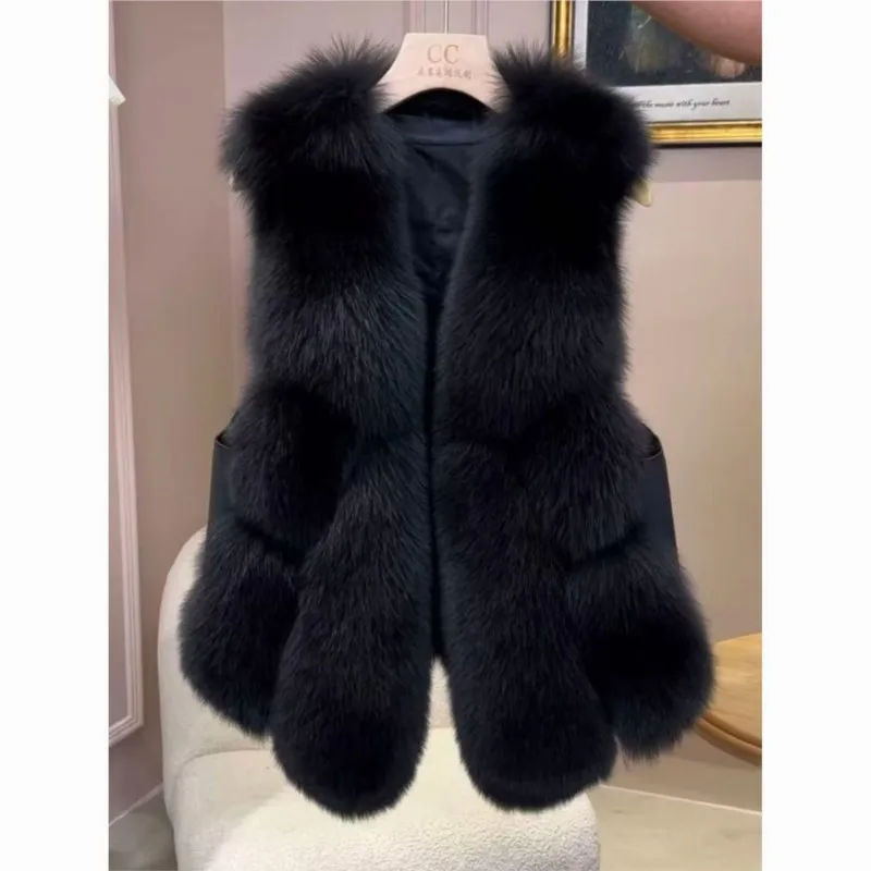 

A new vest and waistcoat for women featuring combination of fur leather