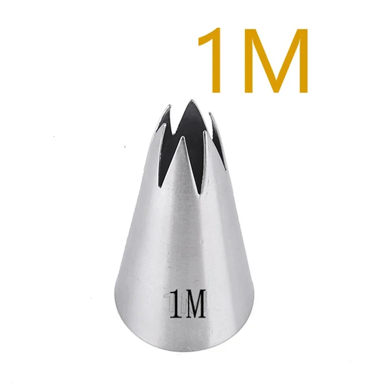

#1M Piping Nozzle Decor Tip Cream Flower Rose Icing Nozzles Tips Fondant Baking Tool Cake Cupcake Decor Stainless Steel Ice cube