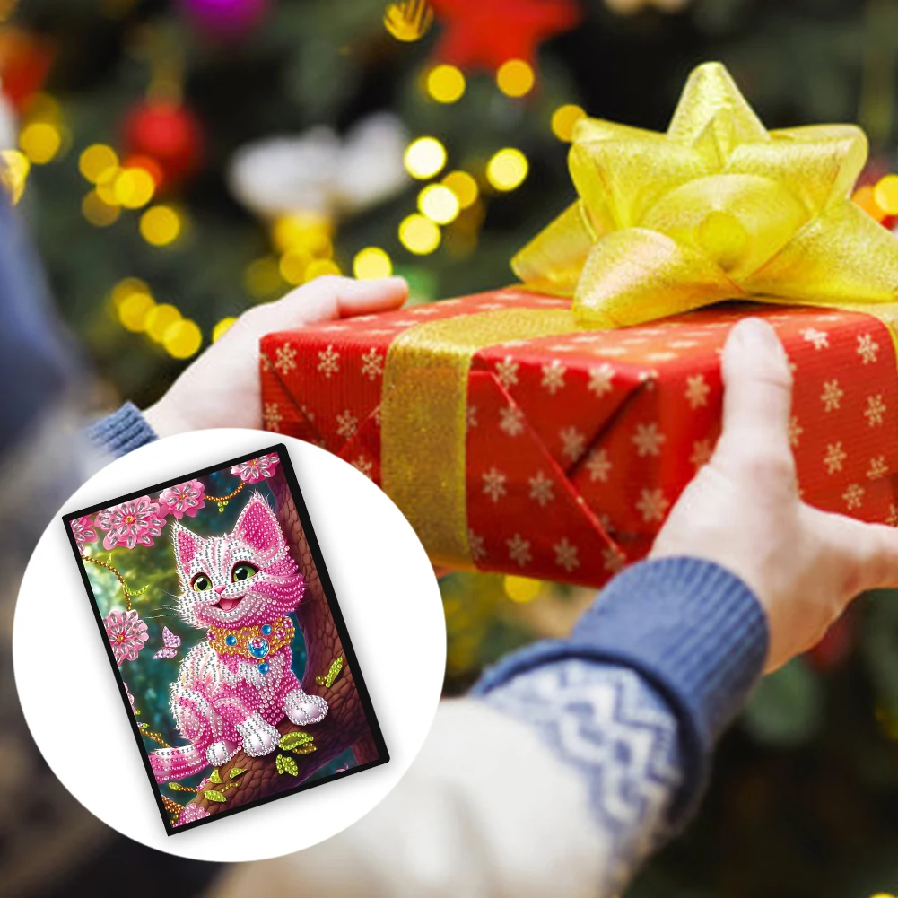 

Animal Special Shaped Diamond Painting Journal Notebook Rhinestone Art Hand Craft Kit Butterfly Puppy Crystal Notepad Sketchbook