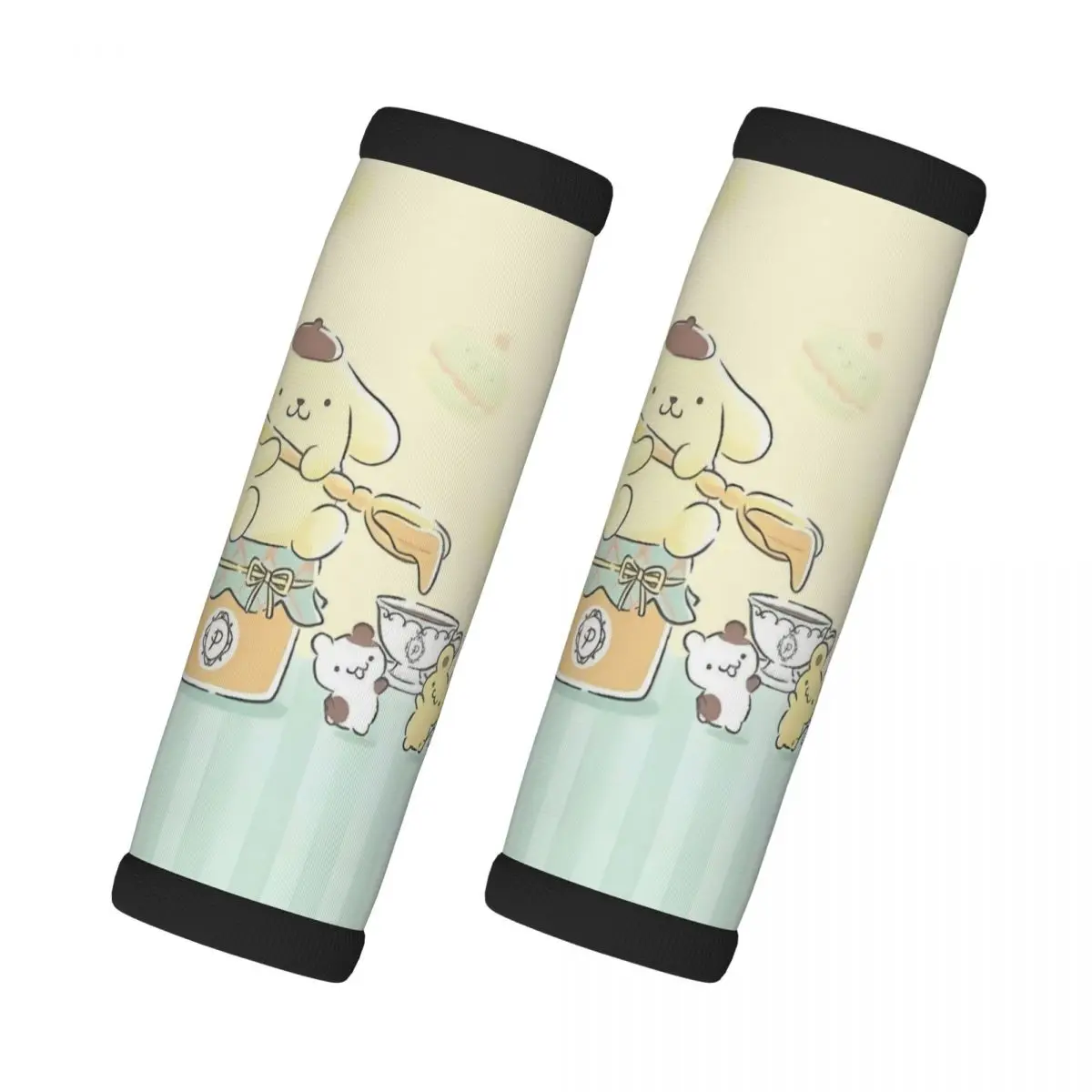 

Custom Cartoon Pom Pom Purin 2 Pcs Luggage Handle Wrap Soft Grip Handle Cover Comfortable Neoprene Suitcase Identifier Travel