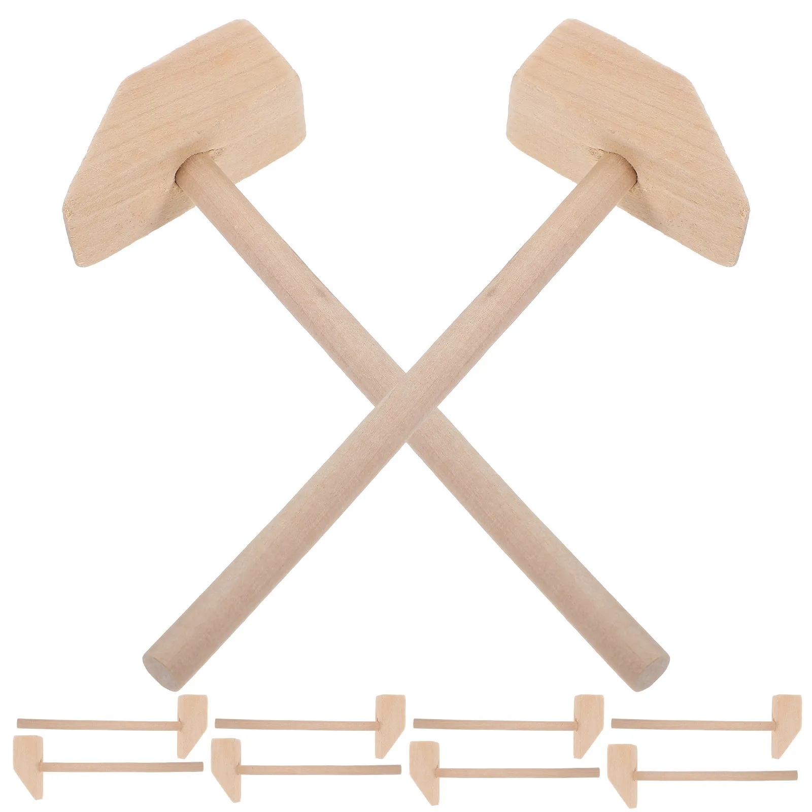 

TOYANDONA Mini Wooden Hammer Toy Set 10pcs Portable Kids Tools for Creative Play Baking Toddlers Children