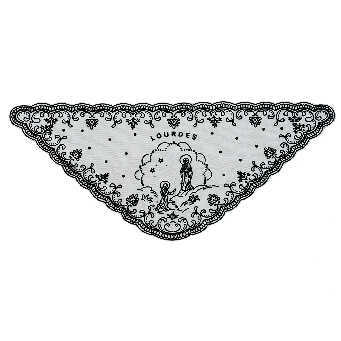 Neue Ankunft Spitze Embriodery Schal Klassischen Spanischen Stil Spitze Mantilla Stickerei Dreieckigen Katholischen Kirche Schleier Für Frauen – Detail 1