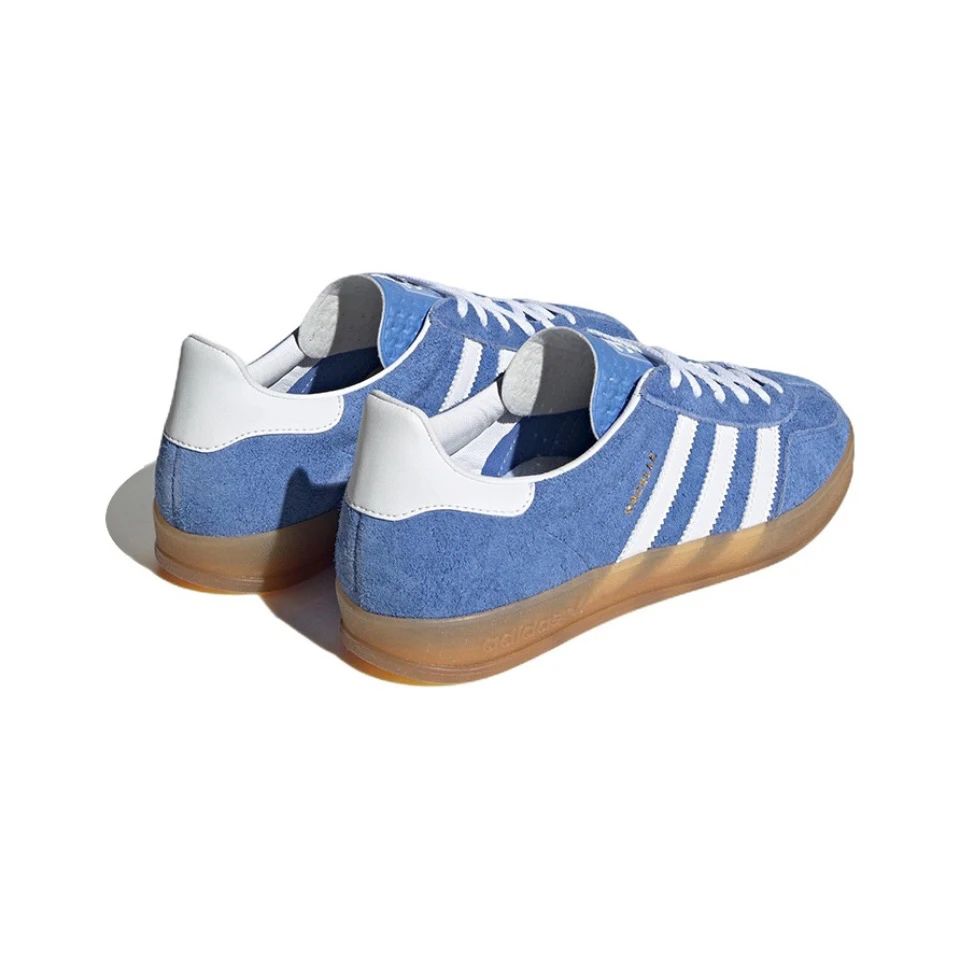 Original Adidas Gazelle Indoor Blue Men\'s and Women\'s Unisex Skateboard  Casual Classic Low-Top Retro Sneakers Shoes HQ8717