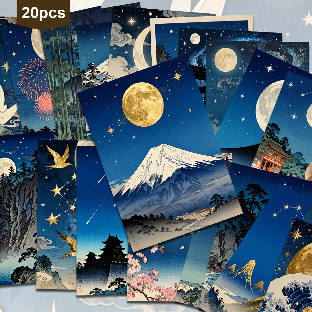 20pcs Japanese-style Sakura Postcards, Ukiyo-e Style, Birthday/Anniversary Gifts, Collectibles, Suitable For Gifting, Mailable.