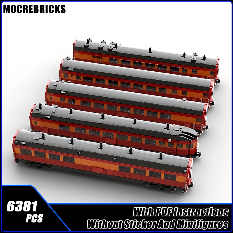 

Technology Railway Passenger Train Kits Southern Pacific Daylight Five Cars Sets MOC Building Blocks Model Kid's Toys Xmas Gifts