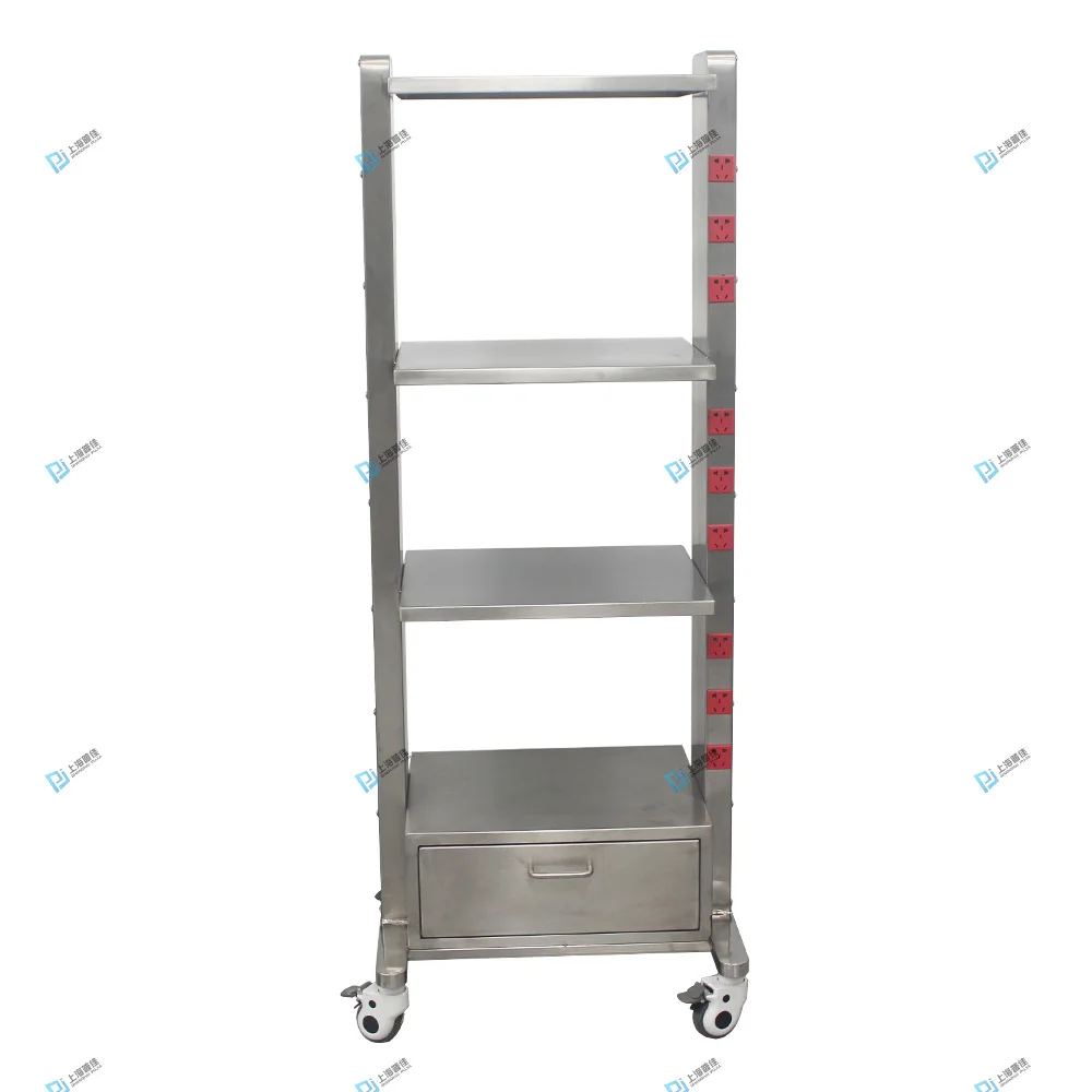 Customizable Veterinary   Equipment Trolley with Multi-Layer Surgical Instruments for Dog Sockets Included