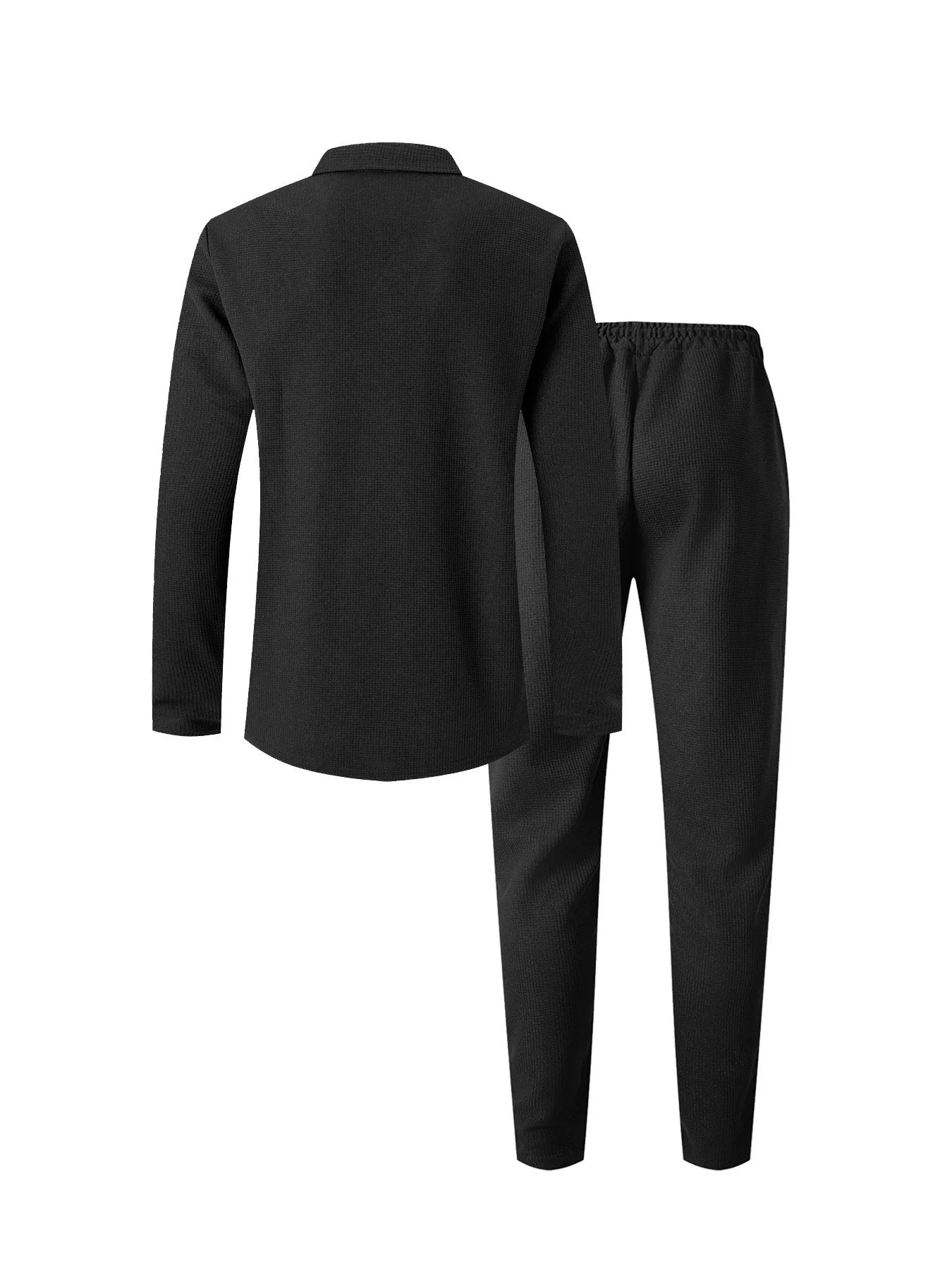 024 Europe and the United States cross-border men\'s fashion casual sports suit collar long sleeve pants suit