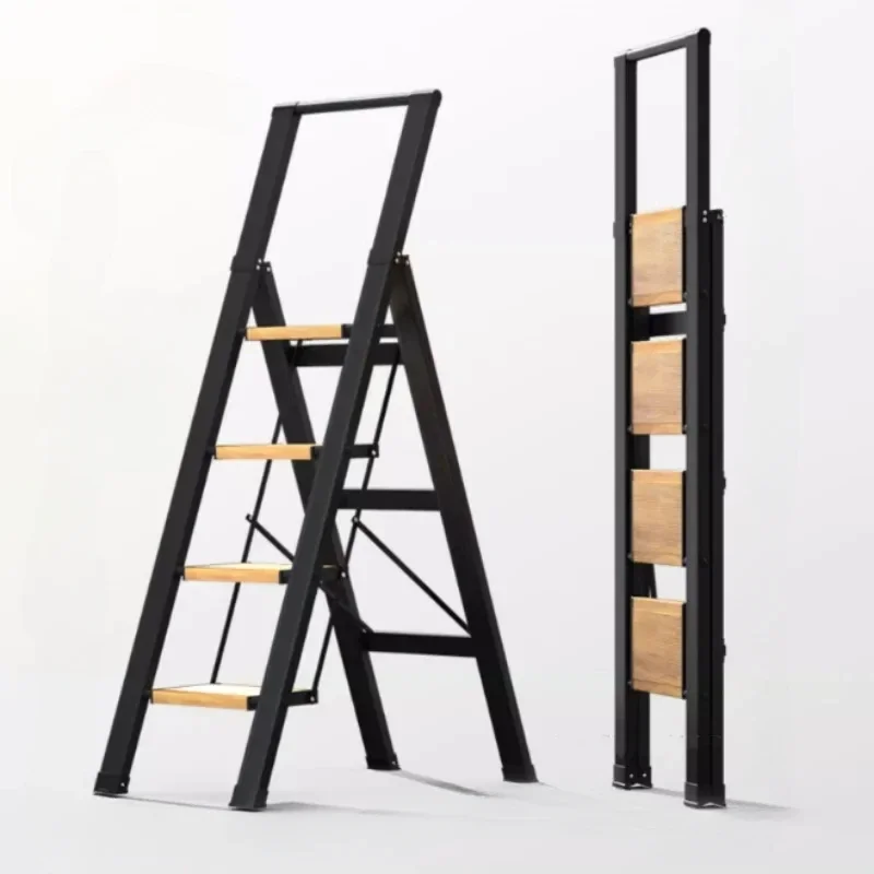 

Multifunctional Aluminum Alloy Ladders Folding 2/3/4 Step Stools Herringbone Ladder for Home Thickened Telescopic Staircase