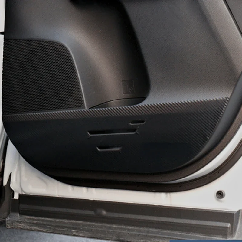 ZD 1Set/4pcs For Toyota Rav4 2014 2015 2016 Accessories Car door protection film Carbon fiber anti-kick pads Car-styling Sticker