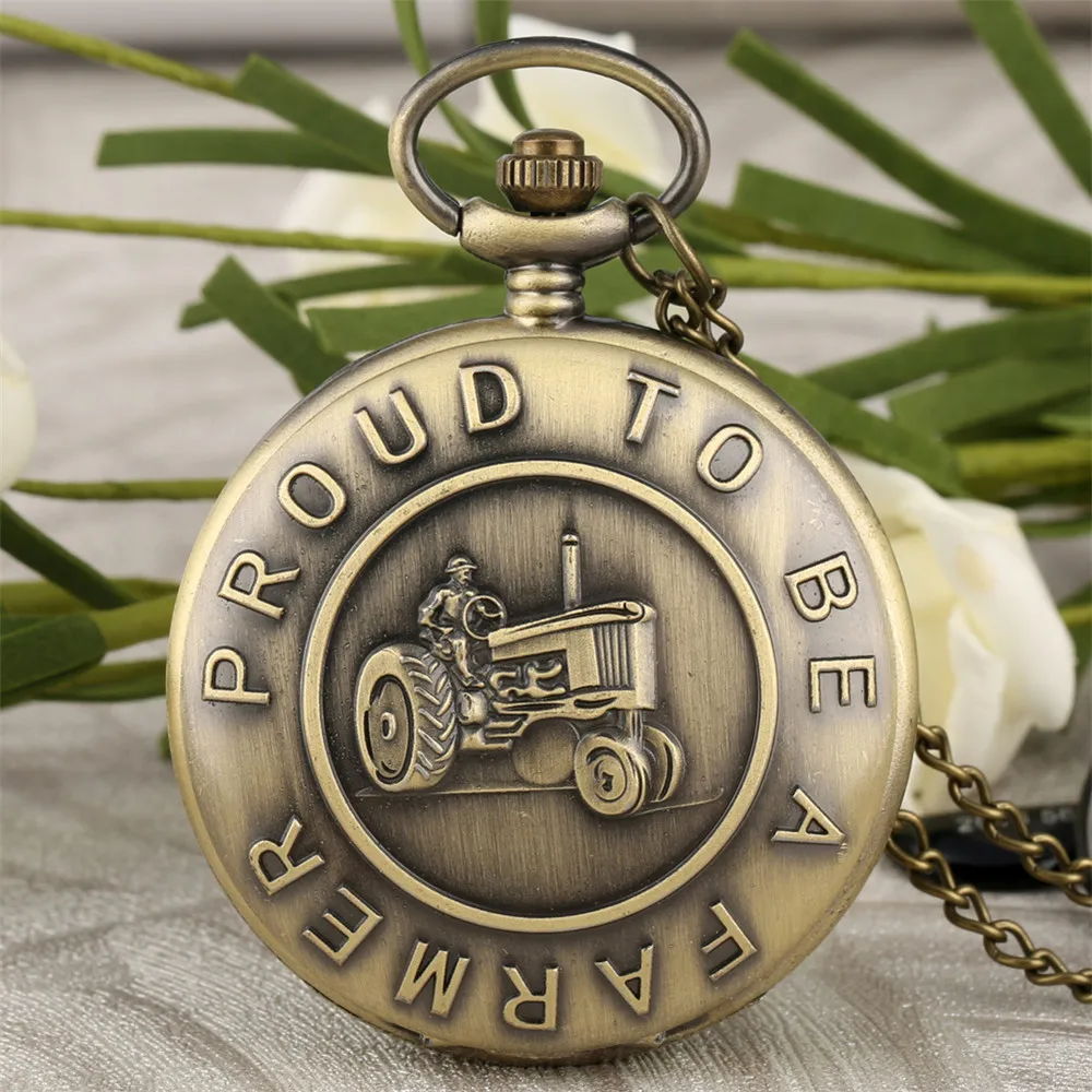 Vintage Car/Motorcycle/Truck Pattern Relief Quartz Pocket Watch Fob Chain Men Women Necklace Pendant Pocket Clock Xmas Gifts