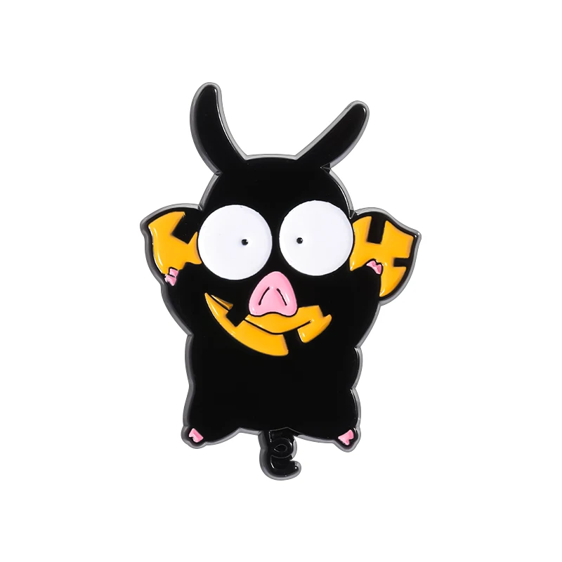 Cartoon Anime Girl Pig Enamel Pin image