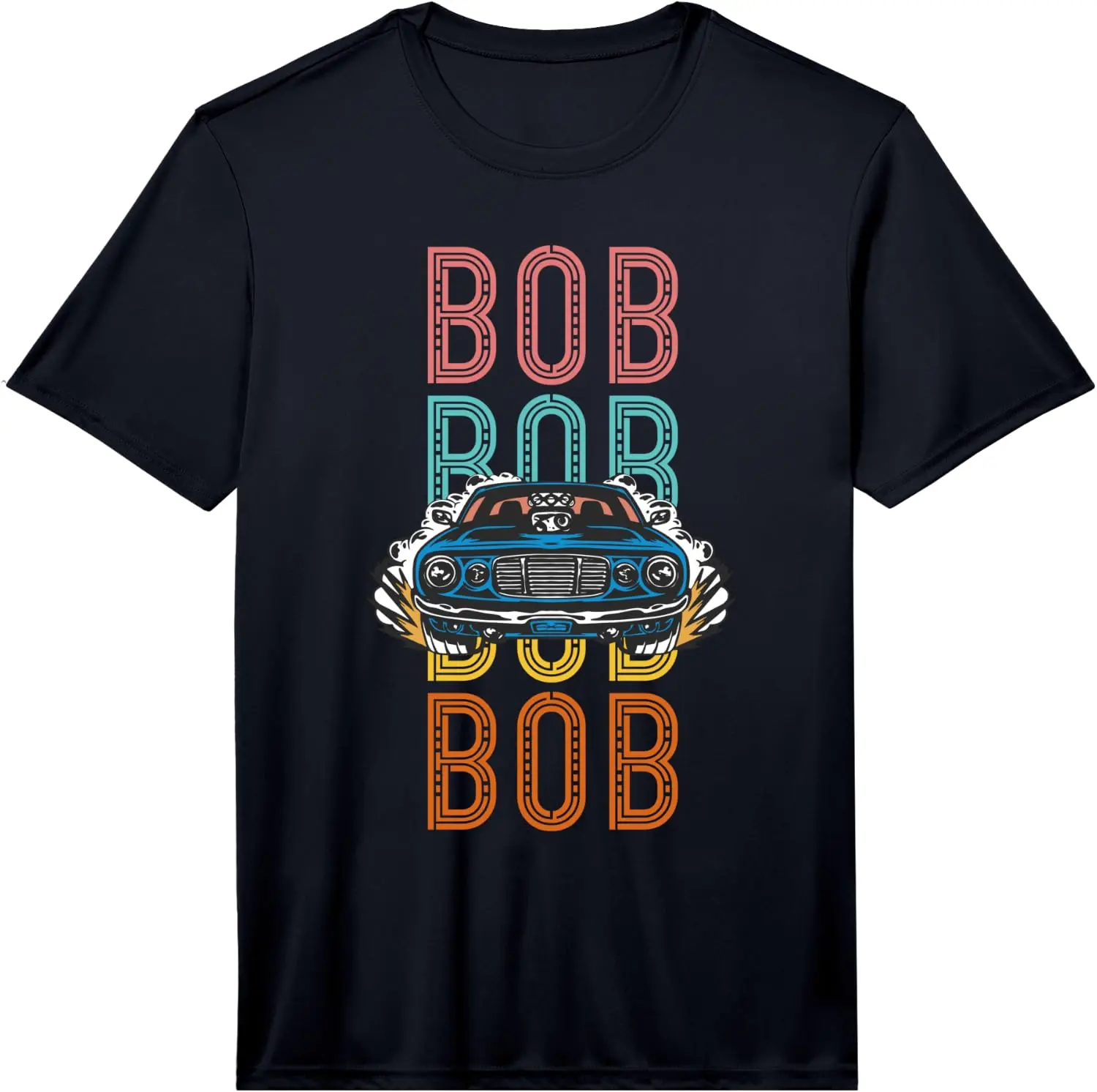Bob Custom Car Racing Hobbyist Performance T-Shirt 100% Cotton Trendy Y2K Short-Sleeve Tee – Soft, Quick-Drying, &