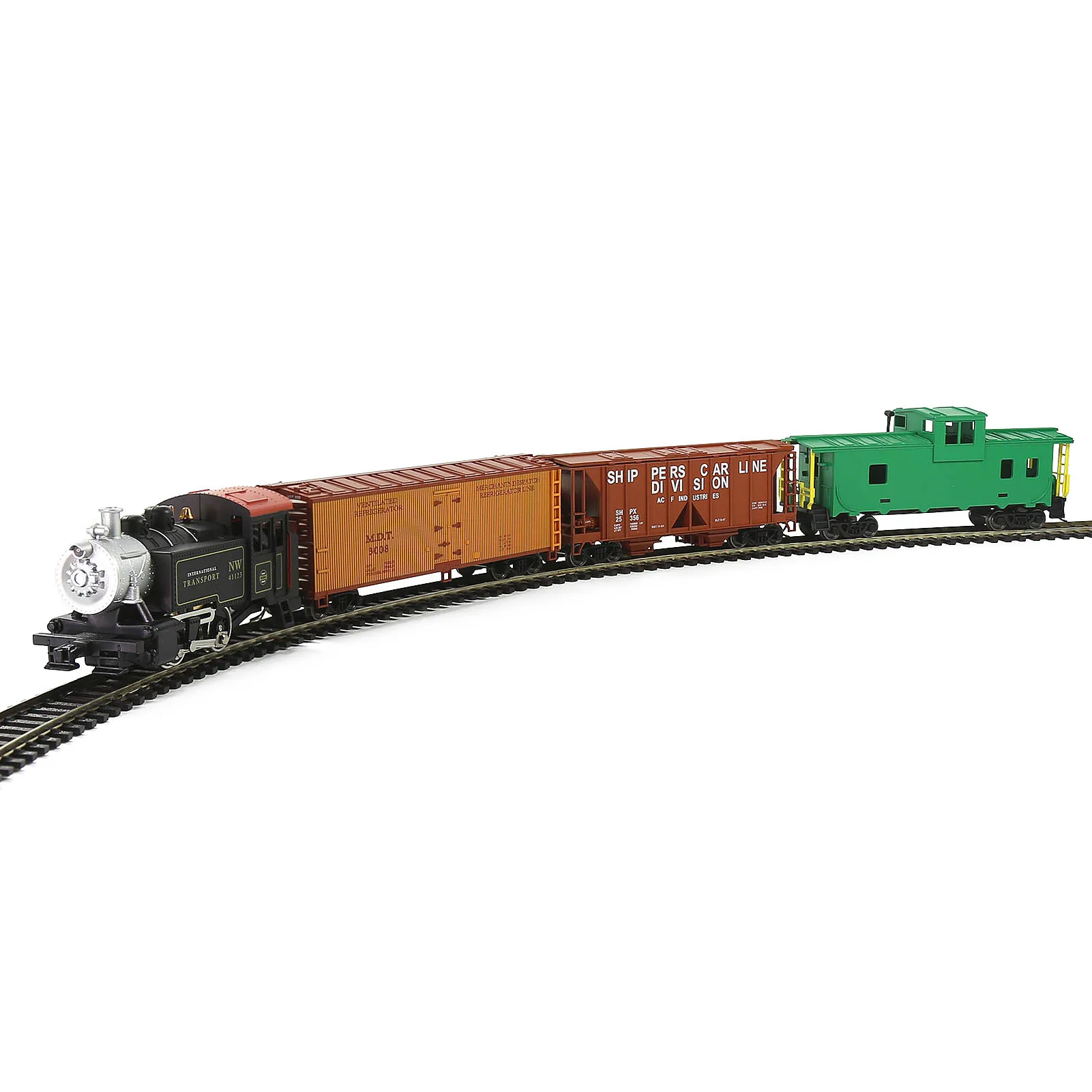 

Evemodel HO Scale 1:87 Railway Locomotives with Model Wagon ( Wood-side Reefer , Covered Hopper Car, Wide Vision Caboose ) 01BLM