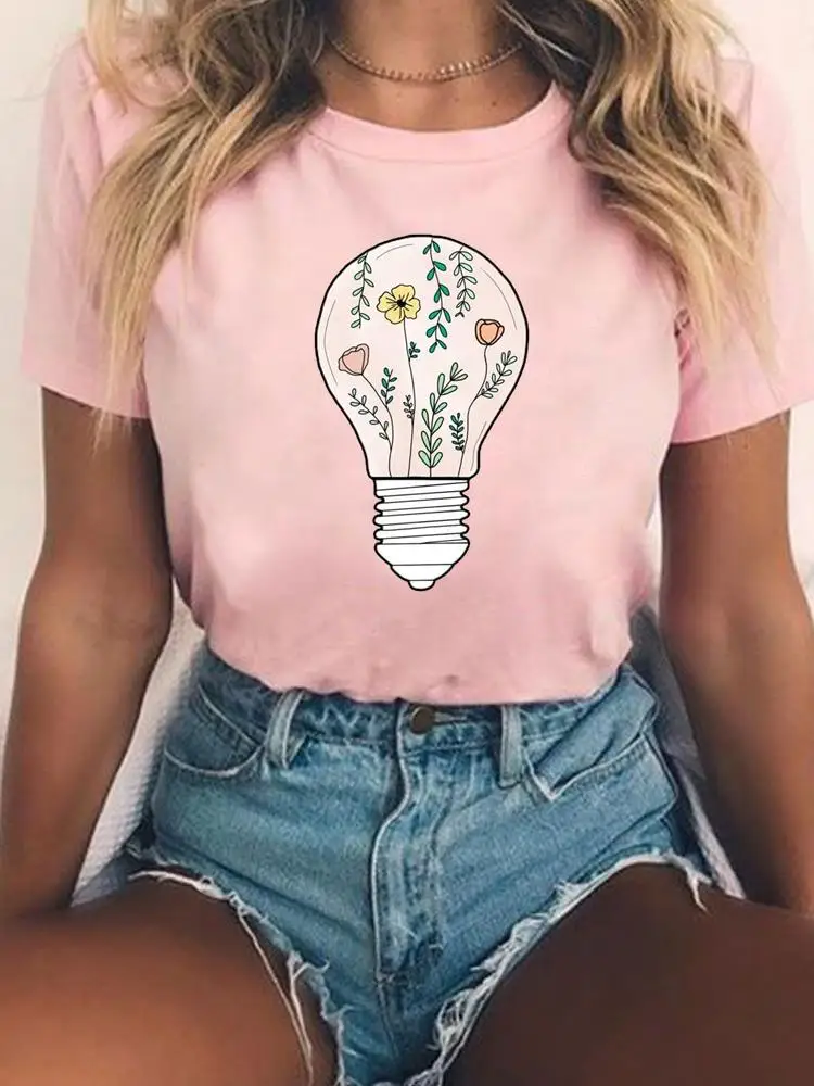 

Cartoon Flower Floral Trend Women Print T-shirts Ladies Fashion Clothing Graphic Tee Casual Female Short Sleeve T Clothes